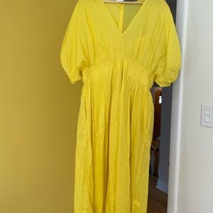 Banana Republic Yellow Smocked Maxi Sundress